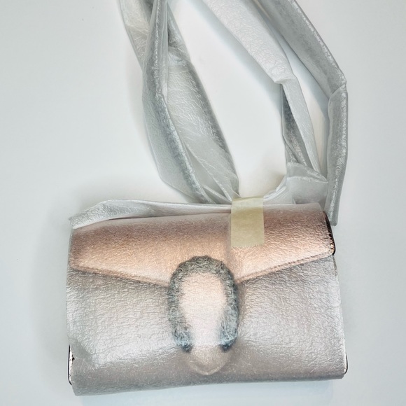 GUCCI NEW DIONYSUS SUPER MINI ROSE GOLD LEATHER BAG CLUTCH PURSE WAIST BAG BUM - Picture 15 of 16